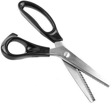 Pinking Shears, Triangular, Round, Tapered Edge, Stainless Steel Blades, for Dressmaking Fabrics, Liners, Leather, Crafts 5mm