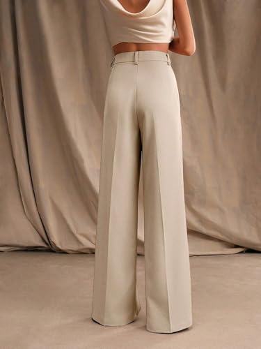 Image of KOTTY Women's Elegant High-Waist Wide-Leg Trousers for Office & Casual Wear