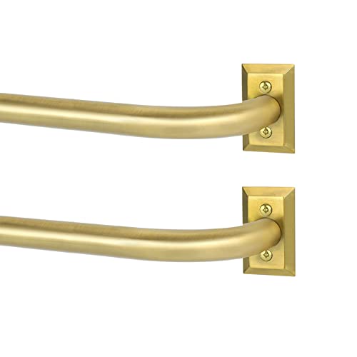 TANGWIN Gold Wrap Around Curtain Rods 2 Pack:Blackout Heavy Duty