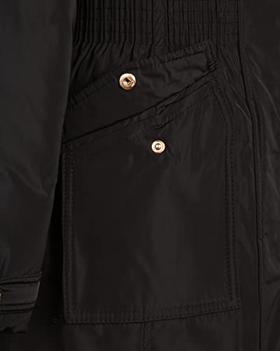 Steve Madden Girls’ Winter Coat - Anorak Puffer Parka Jacket, Fur-Trim Hood (7-16), Size 7/8, Jet Black #TOP2