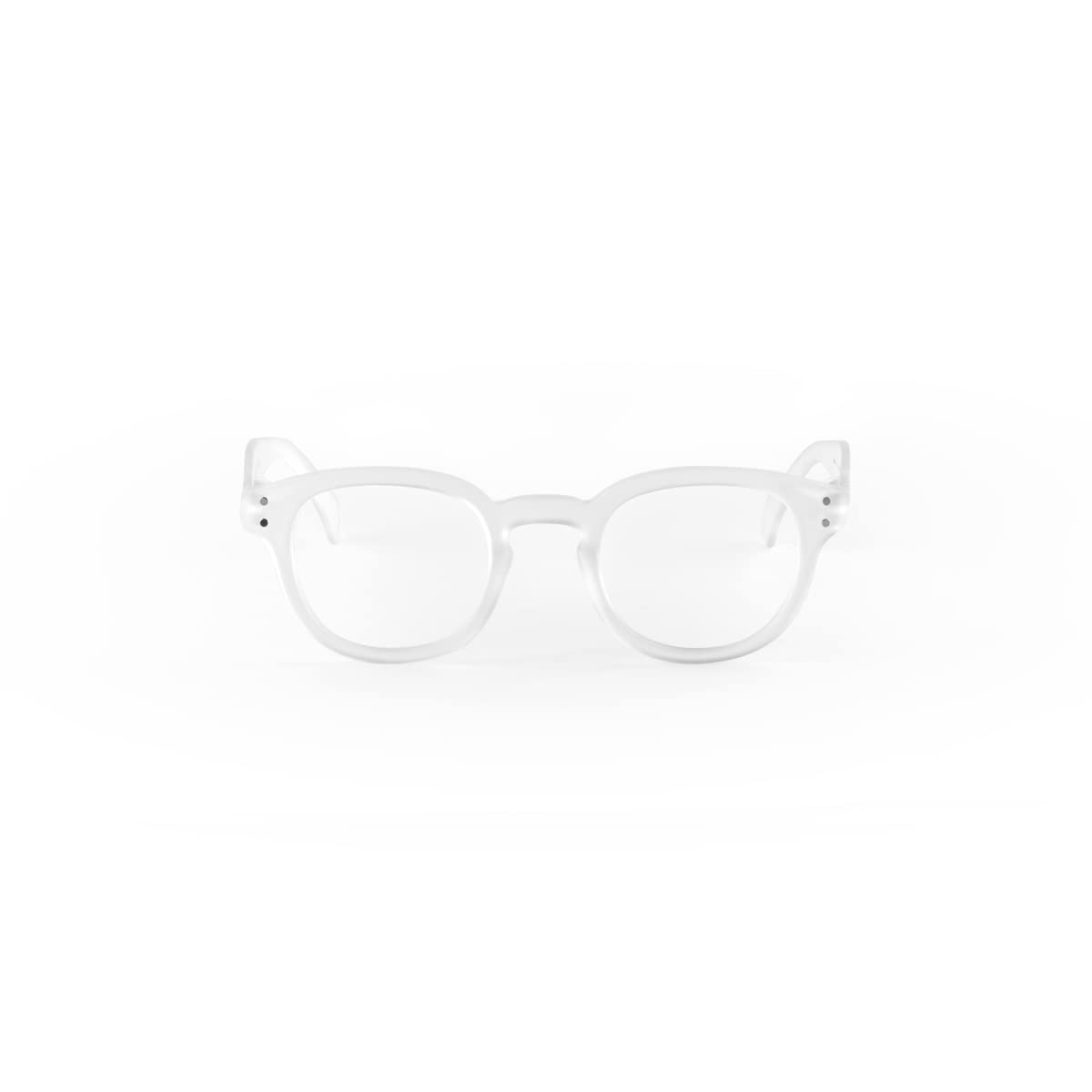 Popme Hombre y Mujer, Lectura con Lentes Anti, Gafas para Presbicia, Filtro Luz Azul antiluz, 1,5 dioptrías, Blanco Hielo, Talla única Unisex Adulto