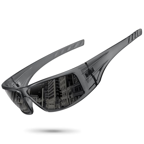 Image of Polarized Sports Sunglasses for Men Women,Driving Fishing | UV400 Protection Anti-Glare Lens, Wrap Around Sunglasses for Cycling,Hiking,Golf & Outdoor Sports Unbreakable Frame