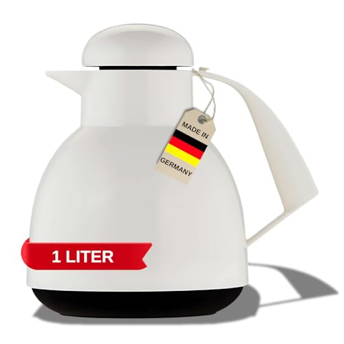 Helios Day - Termo (1 L, 6 h, caliente), mantiene las bebidas calientes y frías, incluye soporte para bolsas de té, fácil limpieza, adecuado para té y café