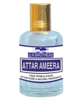 Huile parfumée S.R ATTAR AMEERA, flacon voyage en verre pour les fêtes et le bureau