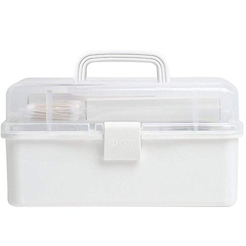 Tosnail 12-inch Plastic Art Supply Craft Storage Tool Box Container Case with Two Trays