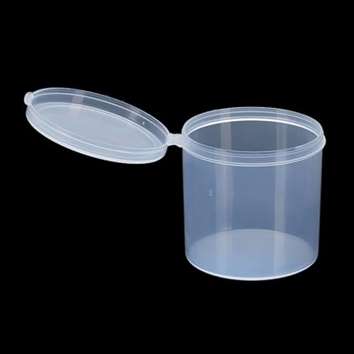 Image of 12 Pcs Clear Storage Box Round Organizer D2.4 x H2.48 Inch, 4.4 oz Transparent Plastic Organizers for Pills Gems Beads Jewelry Small Items
