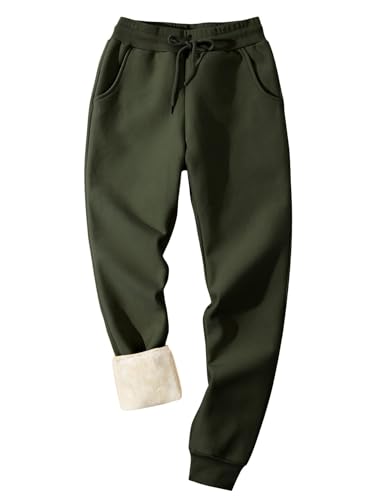 Flygo Men's Fleece Lined Sherpa Sweatpants Winter Warm Pants Jogger Lounge Athletic Pant with Pockets