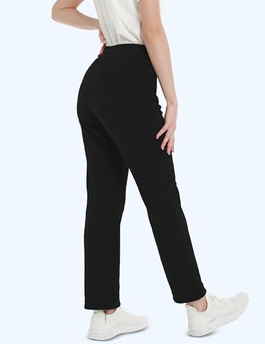 MAGCOMSEN Women's Sherpa Lined Sweatpants with Pockets Warm Thick Fleece Winter Casual Lounge Pants3