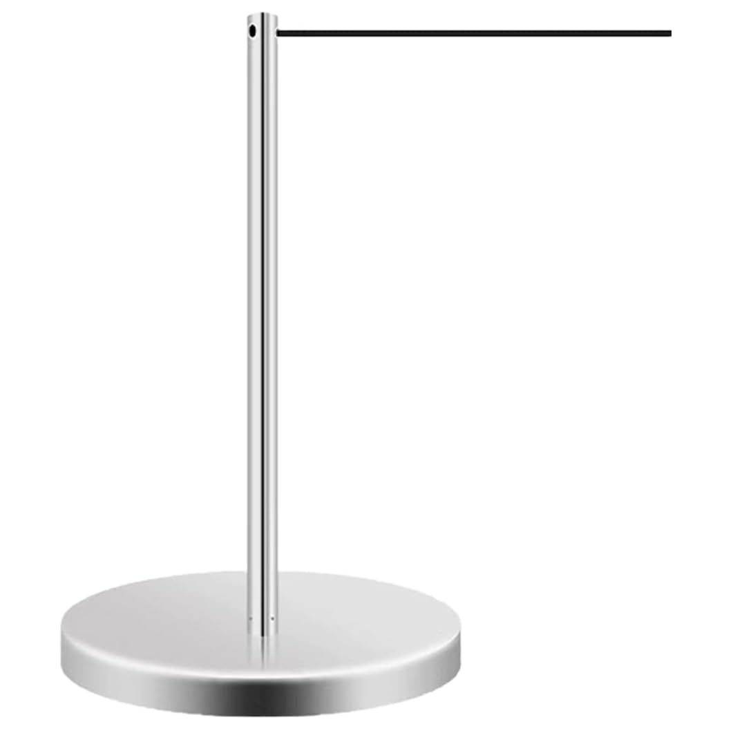 Aioneer Crowd Control Stanchions Set With Elastic Cord, 17.7" Safety Barrier Posts For Museums And Exhibitions-Silver-1 Pcs