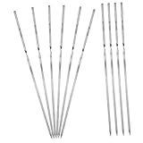 Veemoon 10 piezas Pinchos Planos para Barbacoa de Acero Inoxidable Resistentes al Calor Antideslizantes para Carne Verduras y Aperitivos Camping y Jardín