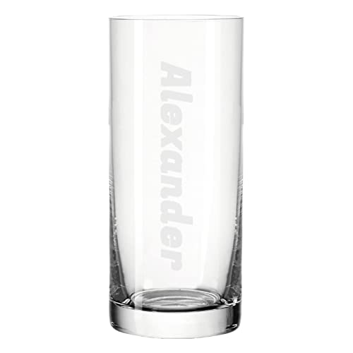 LUXENTU Longdrinkglas Trinkglas Cocktailglas Bierglas mit Gravur | Persönliche Lasergravur mit Namen | 1 Stück | Personalisiertes Geschenk | Spülmaschinenfest
