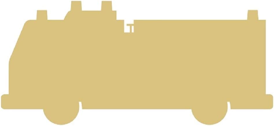 Fire Truck Cutout Unfinished Wood Firehouse Decor Fireman Gift Door Hanger MDF Shape Canvas Style 4