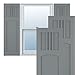 Ekena Millwork 15"W x 45"H True Fit PVC San Miguel Mission Style Fixed Mount Shutters, Ocean Swell (Per Pair - Hardware Not Included)