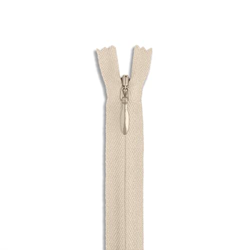 Beige Zipper 16" Invisible Zipper Heavy Duty Zippers Non Separating