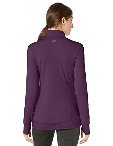 Jockey Women\'s Active Lightweight Mock Neck Zip Up Jacket, Juicy Grape-59700, Small