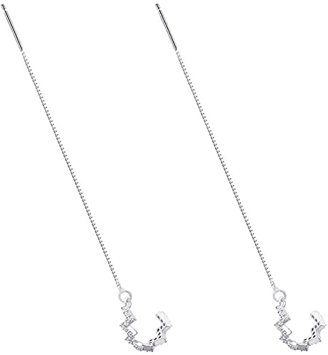 Boucles d'oreilles en argent 925 de haute qualité à manchette ondulée et pompon délicat