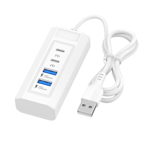 Qusinfc Adaptador divisor de carga USB a doble para teléfonos, tabletas y más con puerto de transferencia de datos