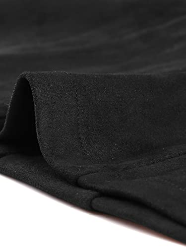 Allegra K Women's Faux Suede Blazer Belted Lapel Outwear Single Breasted Work Jacket Small Black #TOP4