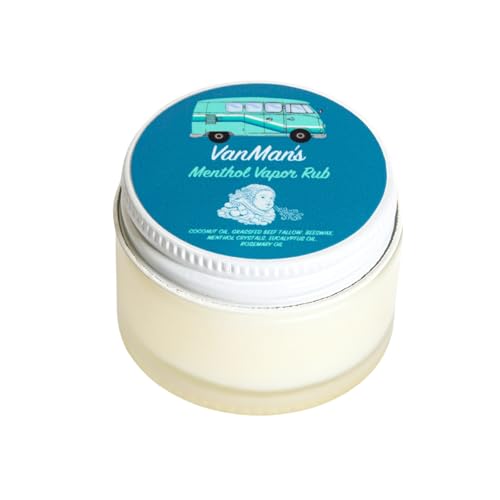 VanMan Menthol Vapor Rub Soothing Eucalyptus & Menthol Balm for Muscle & Congestion Support Chest Rub & Natural Ointment for Sinus Comfort Petroleum-Free - 1 oz