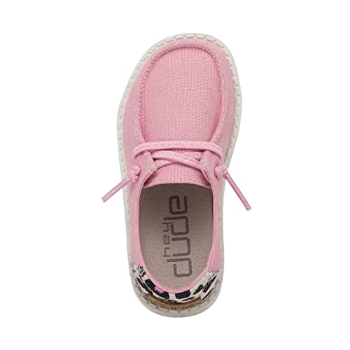Image of HEYDUDE Girl's Wendy Toddler Loe Funk Bubblegum Size K7 | Girl's Shoes | Girl's Lace Up Loafers | Comfortable & Light-Weight