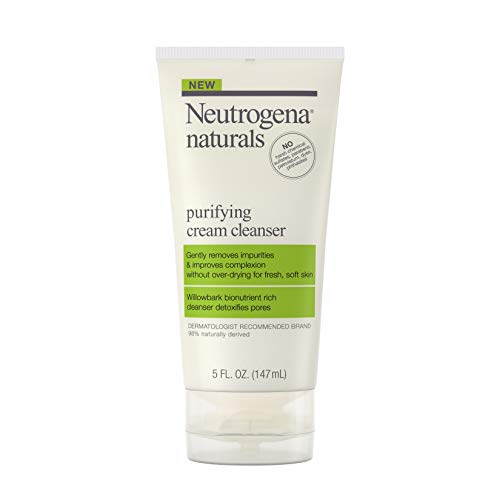 Neutrogena Naturals Purifying Daily Facial Cream Cleanser with Natural Salicylic Acid from Willowbark Bionutrients, Hypoallergenic, Non-Comedogenic & Sulfate-, Paraben- & Phthalate-Free, 5 fl. oz