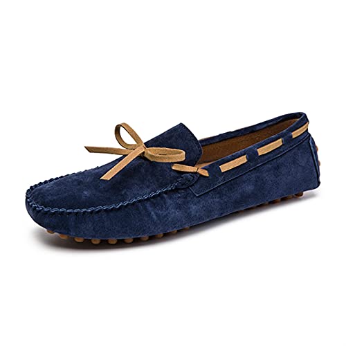 Mens Loafers Round Toe PU Leather Moccasins Boat Shoes Slip Resistant Lightweight Anti-Slip Fashion Classic Slip-ons
