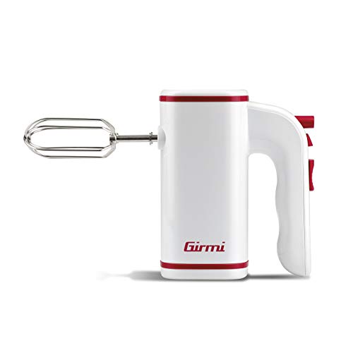 Girmi SB0301 Sbattitore, 150 W, 5 velocità + Turbo, Accessori inclusi INOX, Bianco/Rosso