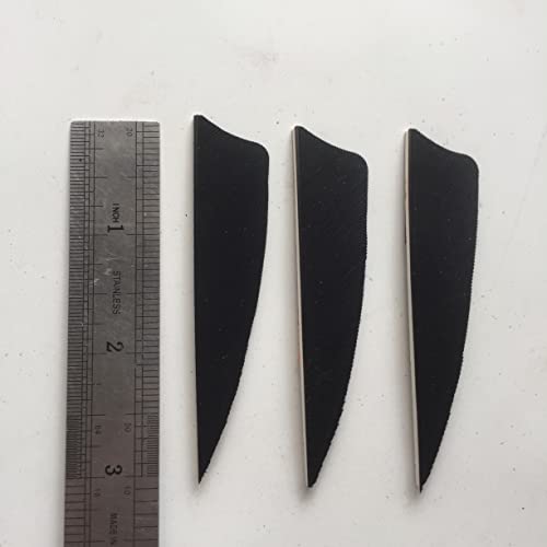 Ontfihs 50Pcs 3Inch Shield Archery Fletches Fletching Arrow Feathers Rw Lw Right Wing Left Wing (Right Wing, Black) #TOP1