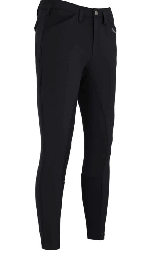 Pikeur Rossini FFL - Pantalones de equitación para hombre, color negro, cintura media, Flex Faux Leather
