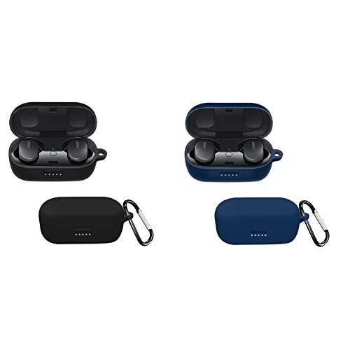 JUNENTER �\�t�g TPU �ی�N���A�P�[�X�J�o�[ 2 �p�b�N �V���� Bose QuietComfort Earbuds II/QuietComfort Ultra �ɑΉ��A�L�[�`�F�[���ƃX�g���b�v�t���ی�X�L���X���[�u (����)