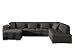 Produktbild Ecksofa Niko LED Beleuchtung mit Fernbedienung im Set, Eckcouch mit Schlaffunktion, Sofa U-Form Couch vom Hersteller, Farbauswahl Wohnlandschaft (Soft 020 + Majorka 03, Seite: Links)