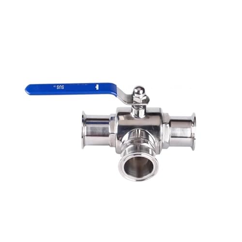 EXHOYAJB 1 Uds., 2 ', 51mm, 304, Camiseta Sanitaria de Acero Inoxidable, Puerto T, válvula de Bola de Puerto L, Triple Abrazadera Tipo virola(T Port)