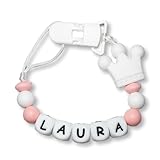 Chupetero Personalizado con Nombre de Bebé. Cadena para no Perder el Chupete....