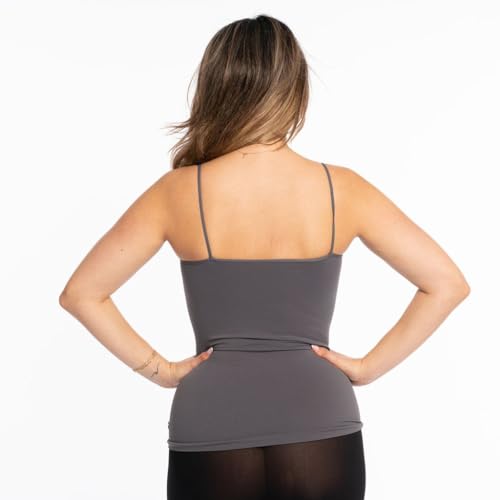 Image of Malibu Sugar Womens Camisole Tank Tops - Seamless Fitted Spaghetti Strap Cami Stretch Basic Womens Camisole for Layering XS-M