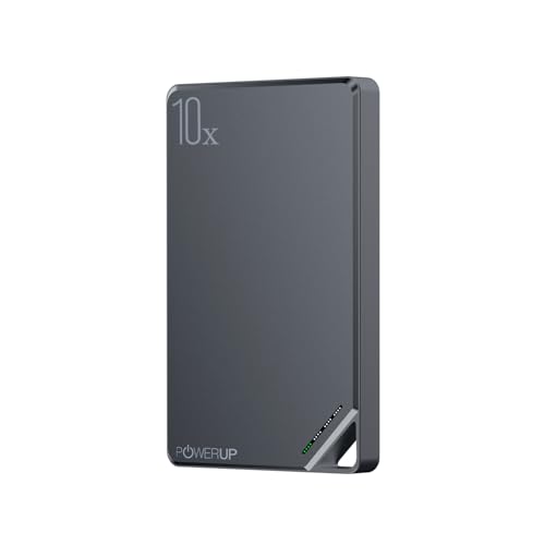 Image of POWERUP NanoMag 10000mAh Mag-Safe Power Bank, 15W Fast Wireless Charging | Strong Magnetic Hold | Ultra-Slim 22.5W Fast Charing Type C Port Compatible with Wireless Charging Phones - Grey