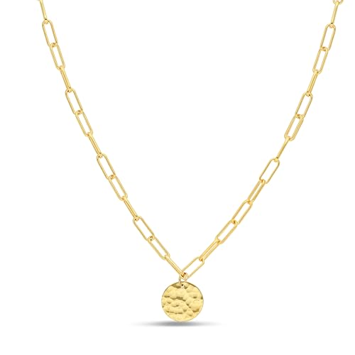 Collier plaqué or grande maille texturée et médaille unique personnalisable - 4