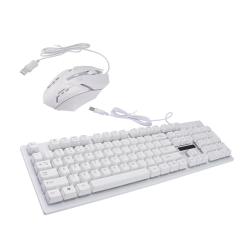 Clavier et souris gamer filaire 104 touches mécaniques, pack ergonomique lumineux en plastique
