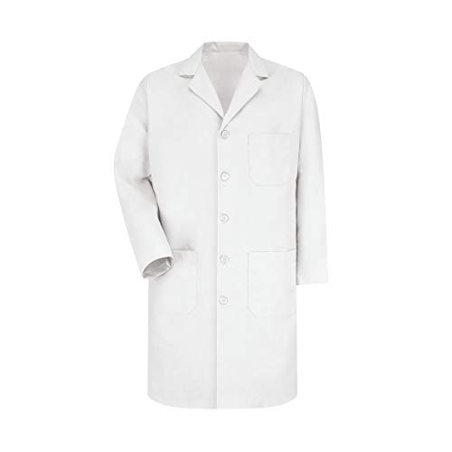 Red Kap Men's Tall Size Exterior Pocket Original Lab Coat, White, 42