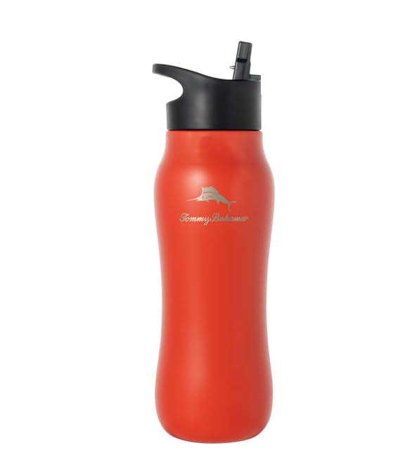 Tommy Bahama Vacuum Insulated Water Bottle with Chug Lid - Double-Wall Stainless Steel, BPA Free, Keep Drinks Warm for 6 Hours or Cold for 12 Hours - Americana Red, 28oz