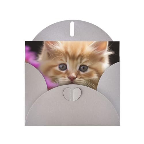 DWVTSLH かわいい猫のグリーティングカード 封筒とステッカー付き ブランクノートカード 4x6インチ バースデーカード ポップアップサンキューカード あらゆる機会に最適なステーショナリーセット