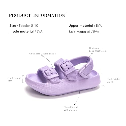 Image of FUNKYMONKEY Pillow Slippers for Boys and Girls Adjustable Double Buckle Unisex-Child EVA Flat Sandals