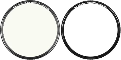 Filtre magnétique CPL Kase en verre optique antichoc avec bague argent 43mm