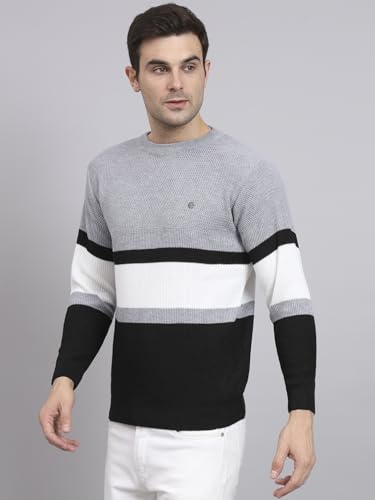 Image of eWools winterwear Men's Woolen Striped Cardigan Sweaters