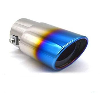 PRIKNIK Car Exhaust Silencer Tip Chrome Half Burnt Blue 1.5 to 2.25 inch Exhaust Pipe Diameter- Kia Stinger