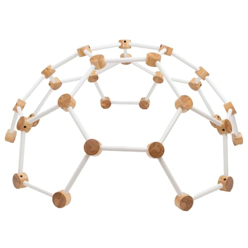 Little Partners Indoor Climbing Gym Active Play Equipment, Solid Wood Montessori Space Dome Climber for Toddlers 2-6 Years, Maximum 100 lb. Capacity, Large by Little Partners - Used condition - US$103.05