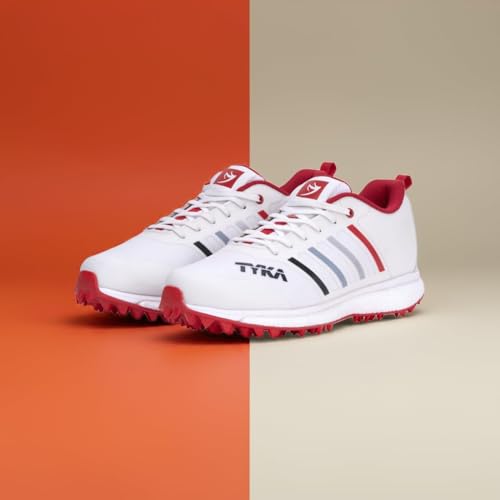 Image of TYKA Storm ETPU Studs Cricket Shoes for Men - Lightweight Turf Shoes w /Enhanced Grip Studs for Bowling, Batting & Fielding
