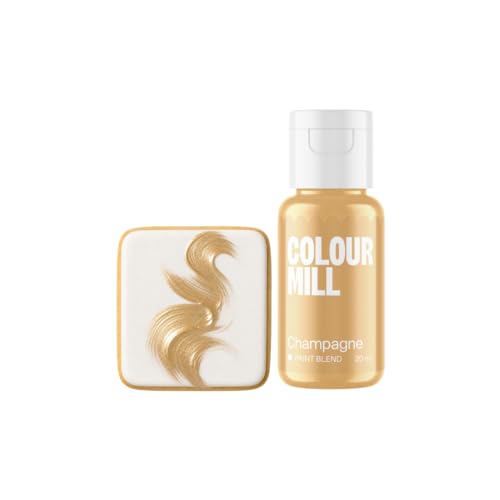 Image of Colour Mill Edible Food Paint - Vibrant Cake & Fondant Decorating Colors for Cookies, Chocolate, Royal Icing & Desserts 20 Milliliters - Metallic Champagne
