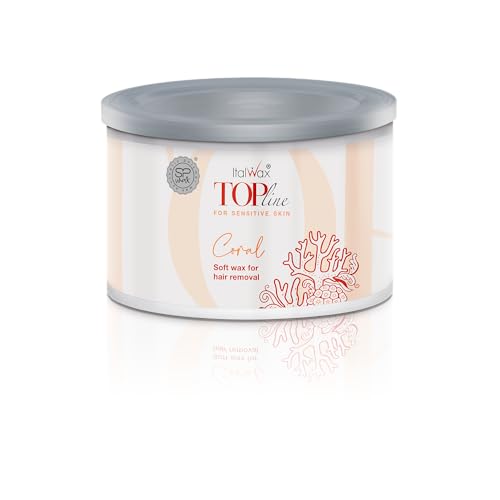 Italwax Top Line Coral - 397g / 14oz - Soft wax for hair removal - Uncented - Liposoluble syntetic formulation - Ideal for waxing all body area
