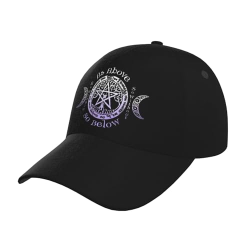 Wiccan Pagan Witch Tripple Moon Pentagram Baseball Hats for Men and Women - Classic Adjustable Hats