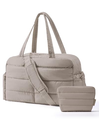 BAGSMART Gym Bag for Women, Lightweight Puffer Duffle Bag 2-PC